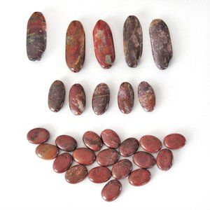 Natural Jasper Stone 28 Piece Bead Lot for Jewelry Making